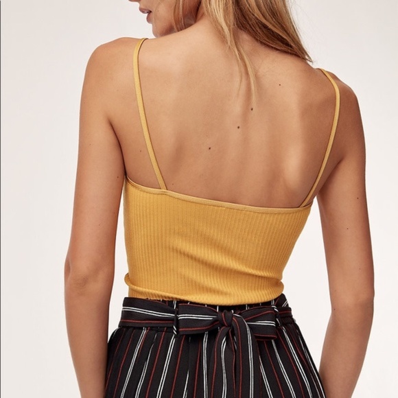 Aritzia Wilfred Laciann Tank, Ribbed Tank Top, Square Neckline, Cami - Picture 3 of 7